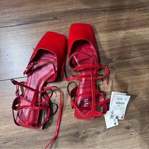 Brand New Zara Red Ballet Flats